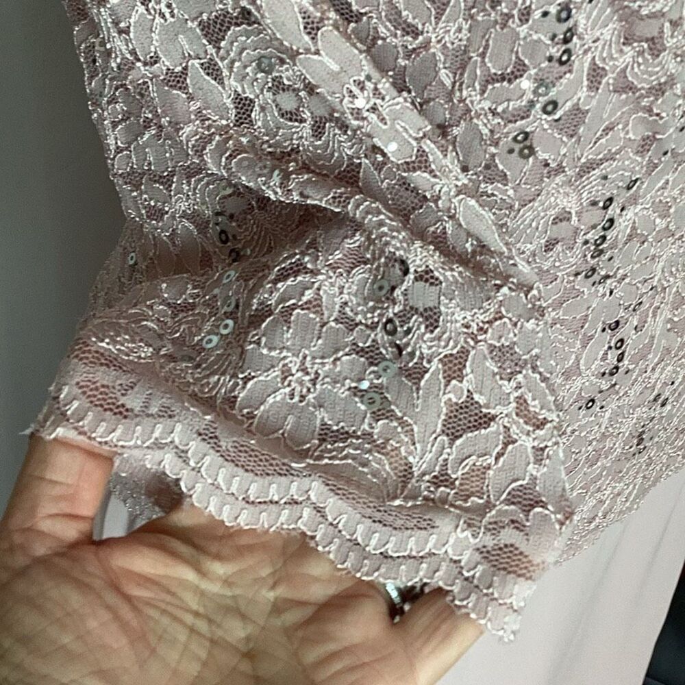 NWT Alex Evenings Tea Length Dress Lace Sequin Bodice Gown Women’s 22W Shell Pin - Picture 6 of 10